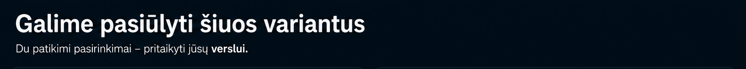 Galime pasiūlyti šiuos variantus